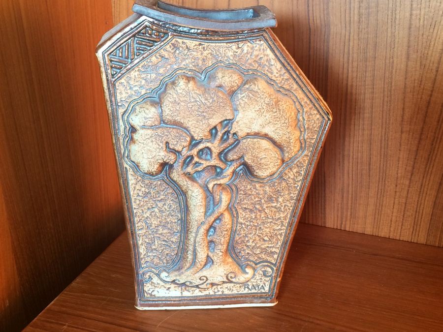 Signed RATA Brown Tree Vase [Photo 2]