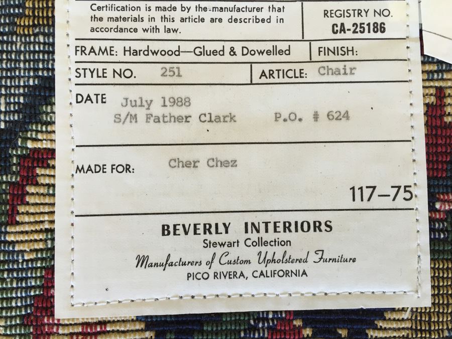 Beverly Interiors Stewart Collection Large Upholstered Chair With Matching Ottoman [Photo 3]