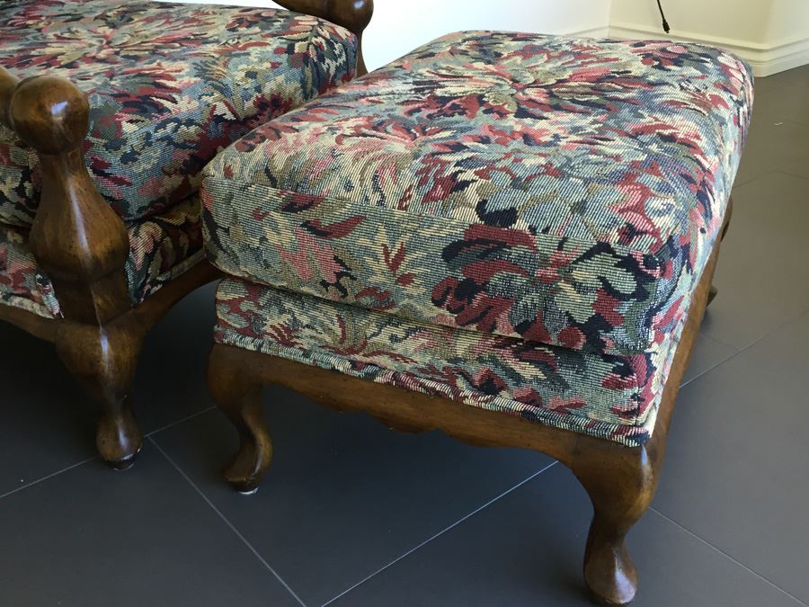 Beverly Interiors Stewart Collection Large Upholstered Chair With Matching Ottoman [Photo 5]