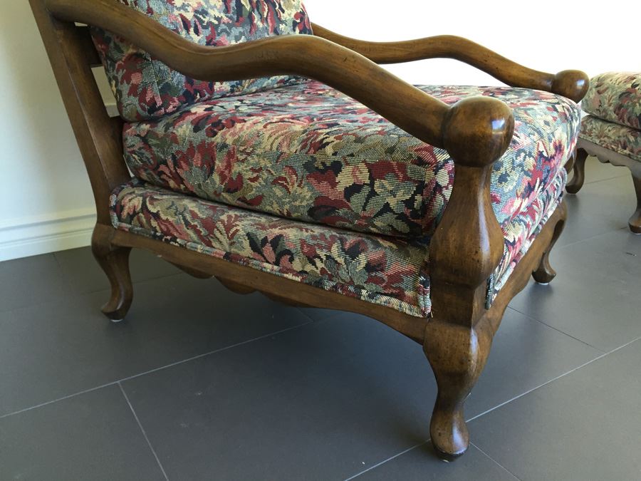 Beverly Interiors Stewart Collection Large Upholstered Chair With Matching Ottoman [Photo 2]