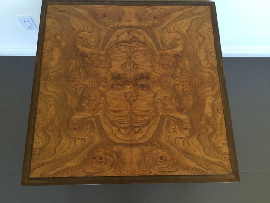 Designer Side Table With Burl Wood Top [Photo 2]