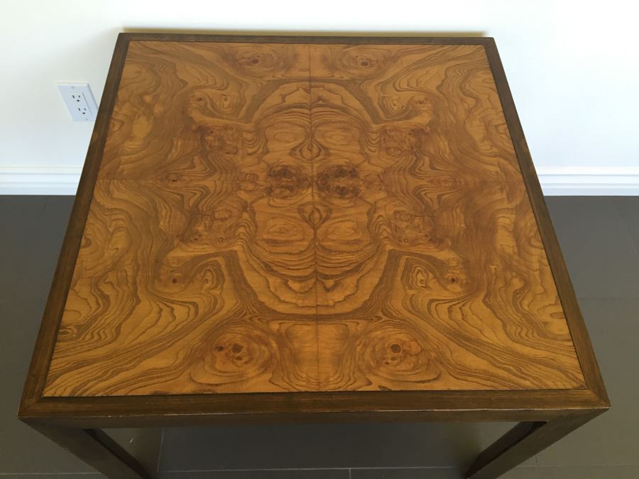 Designer Side Table With Burl Wood Top [Photo 4]