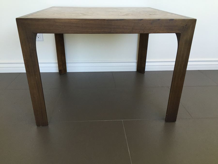 Designer Side Table With Burl Wood Top [Photo 3]