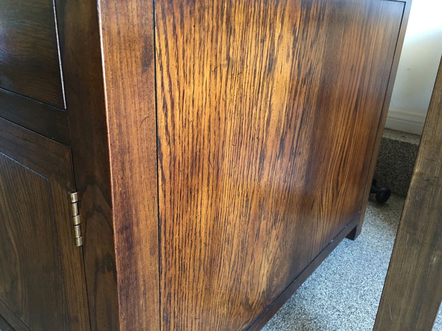 Henredon Fine Furniture Side Table With Brass Campaign Hardware [Photo 11]