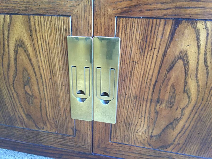 Henredon Fine Furniture Side Table With Brass Campaign Hardware [Photo 5]