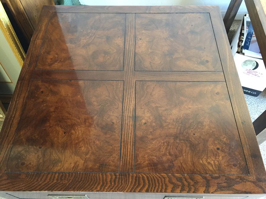 Henredon Fine Furniture Side Table With Brass Campaign Hardware [Photo 13]