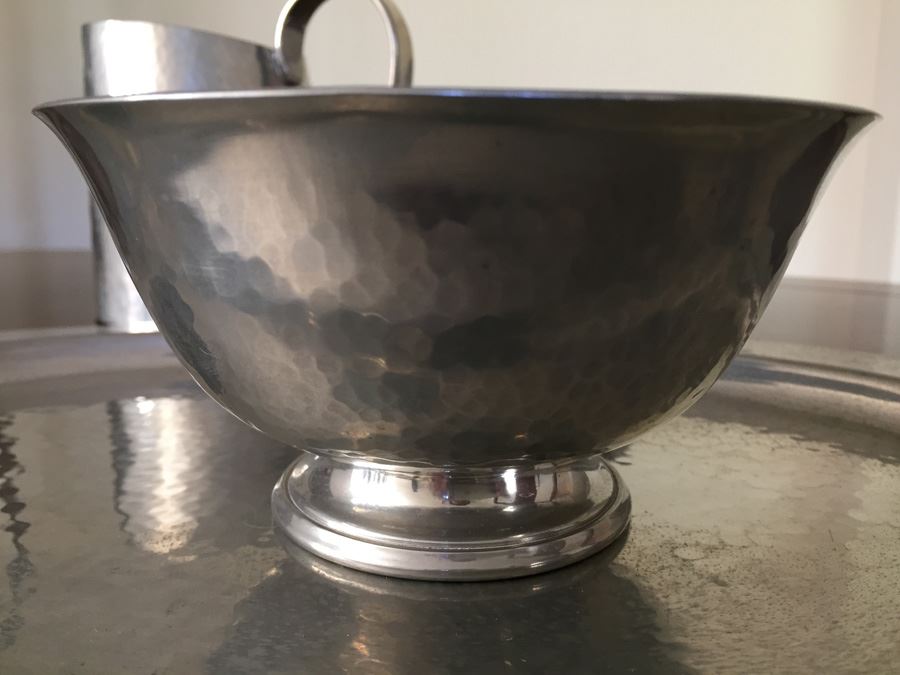 Porter Blanchard Colonial Pewter Hand Hammered 4-Piece Set  [Photo 4]