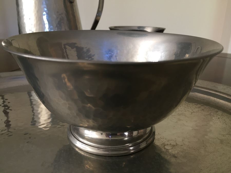 Porter Blanchard Colonial Pewter Hand Hammered 4-Piece Set  [Photo 5]