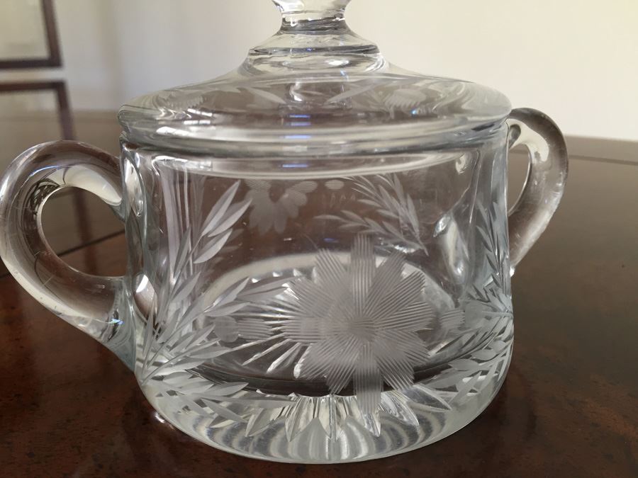 Crystal Creamer And Sugar Bowl [Photo 7]