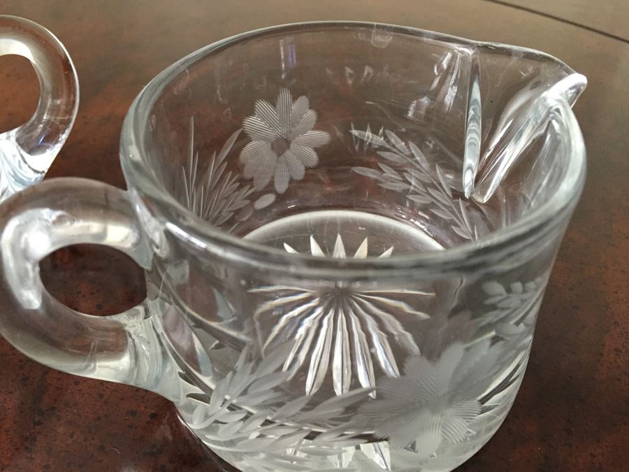 Crystal Creamer And Sugar Bowl [Photo 4]