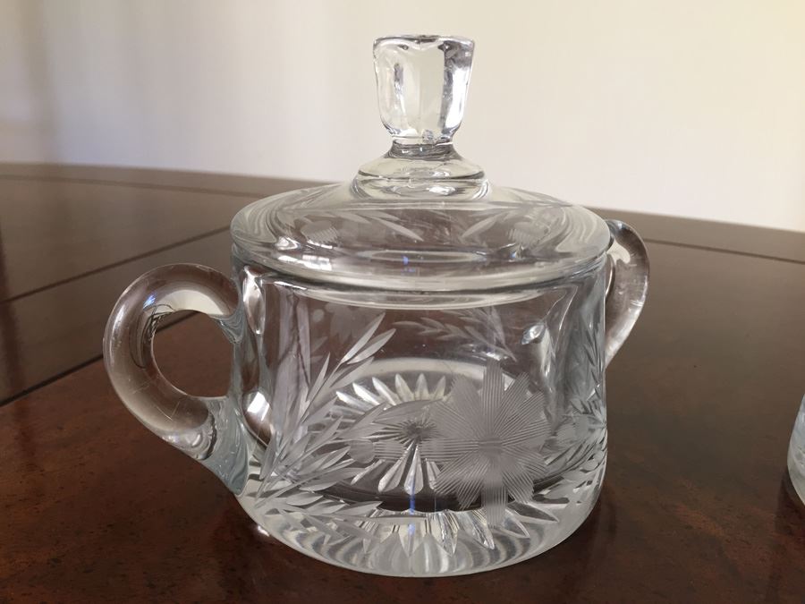 Crystal Creamer And Sugar Bowl [Photo 2]