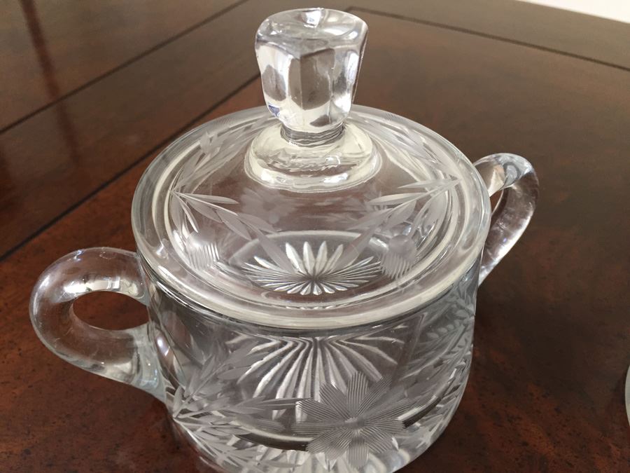 Crystal Creamer And Sugar Bowl [Photo 6]