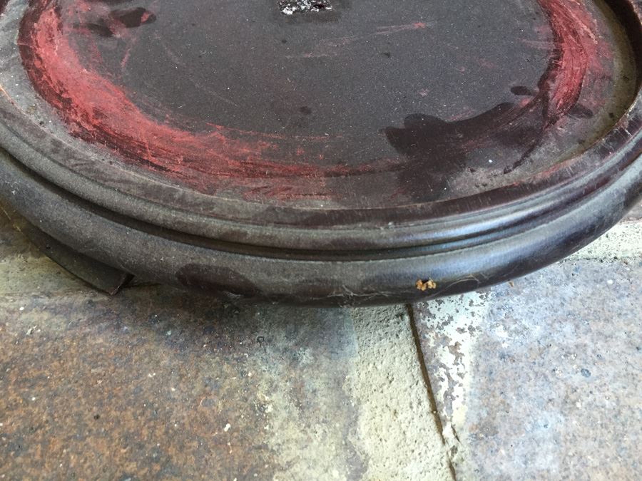 Large 18' Diameter Blue And White Pot With Wooden Stand [Photo 20]