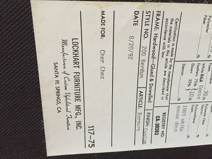 Pair Of Lockhart Furniture Upholstered Arm Chairs Large [Photo 11]