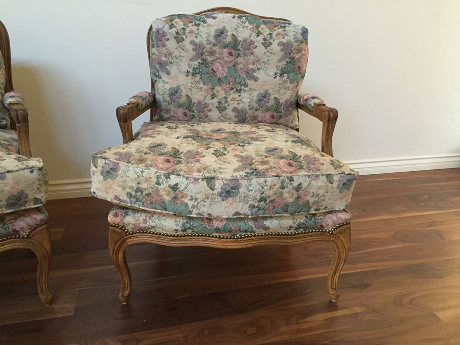 Pair Of Lockhart Furniture Upholstered Arm Chairs Large [Photo 4]
