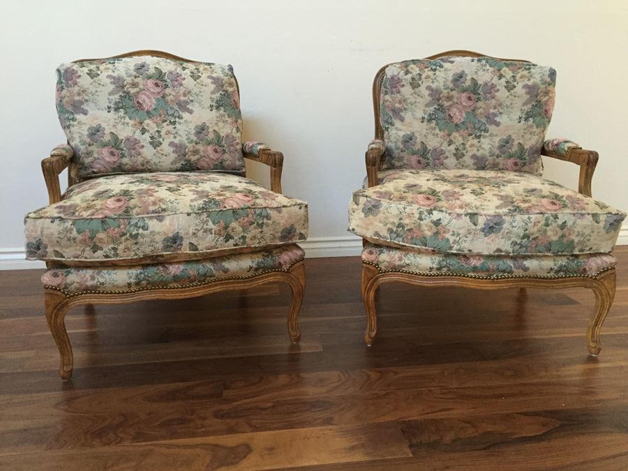Pair Of Lockhart Furniture Upholstered Arm Chairs Large