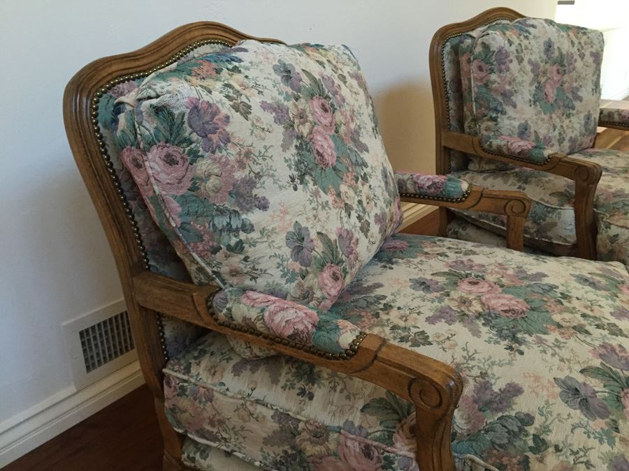 Pair Of Lockhart Furniture Upholstered Arm Chairs Large [Photo 7]