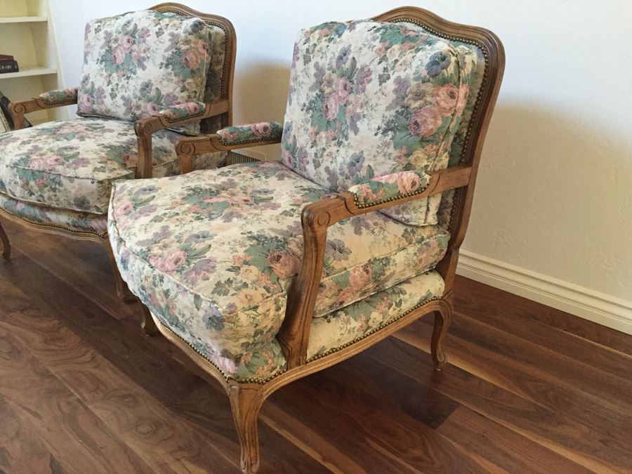 Pair Of Lockhart Furniture Upholstered Arm Chairs Large [Photo 2]