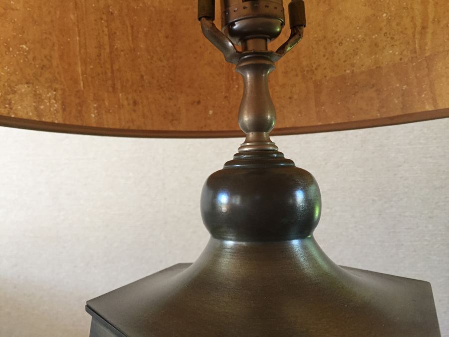 Designer Brass Lamp With Cork Shade [Photo 7]