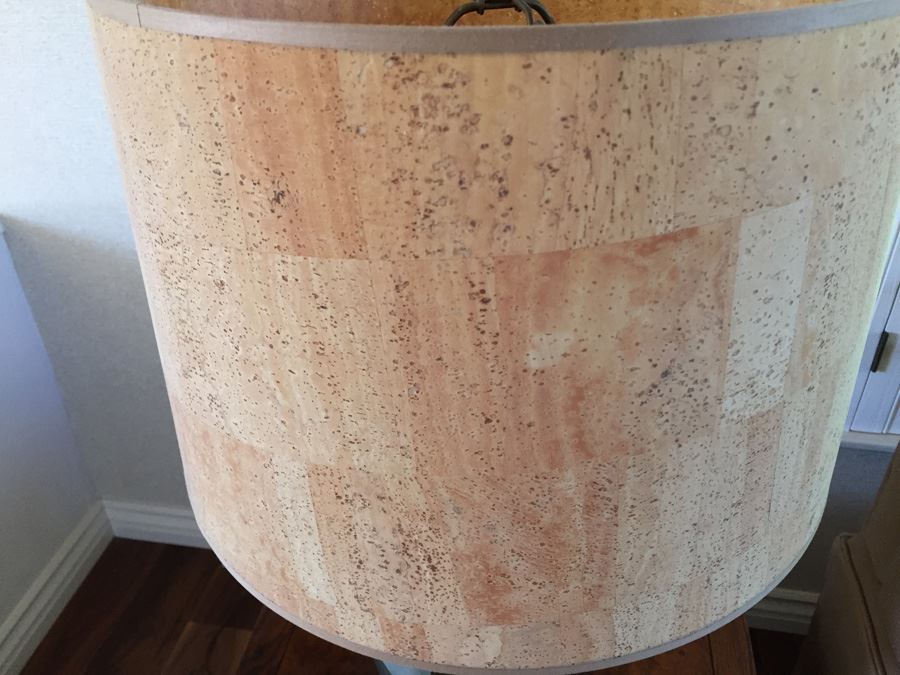 Designer Brass Lamp With Cork Shade [Photo 5]