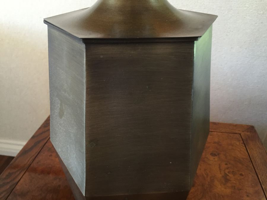 Designer Brass Lamp With Cork Shade [Photo 6]