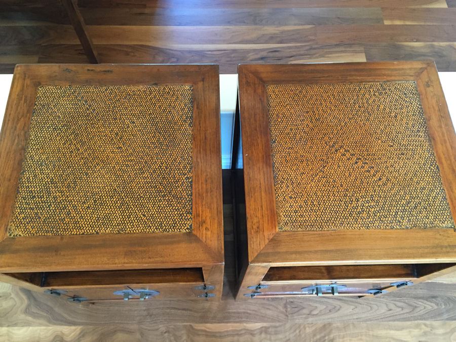 Pair Of Stunning Asian End Tables With Brass Hardware [Photo 10]
