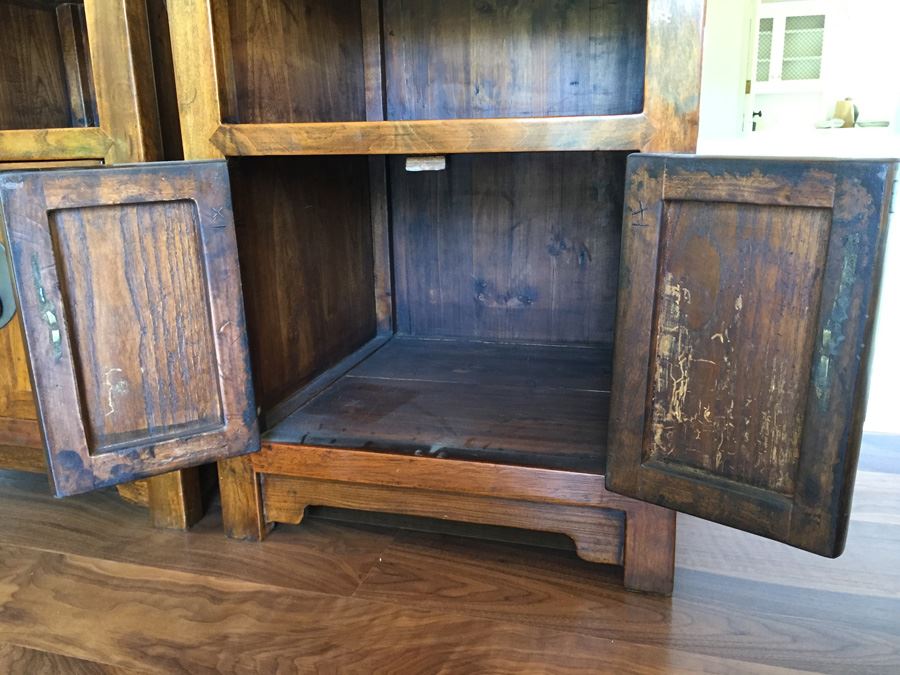 Pair Of Stunning Asian End Tables With Brass Hardware [Photo 4]