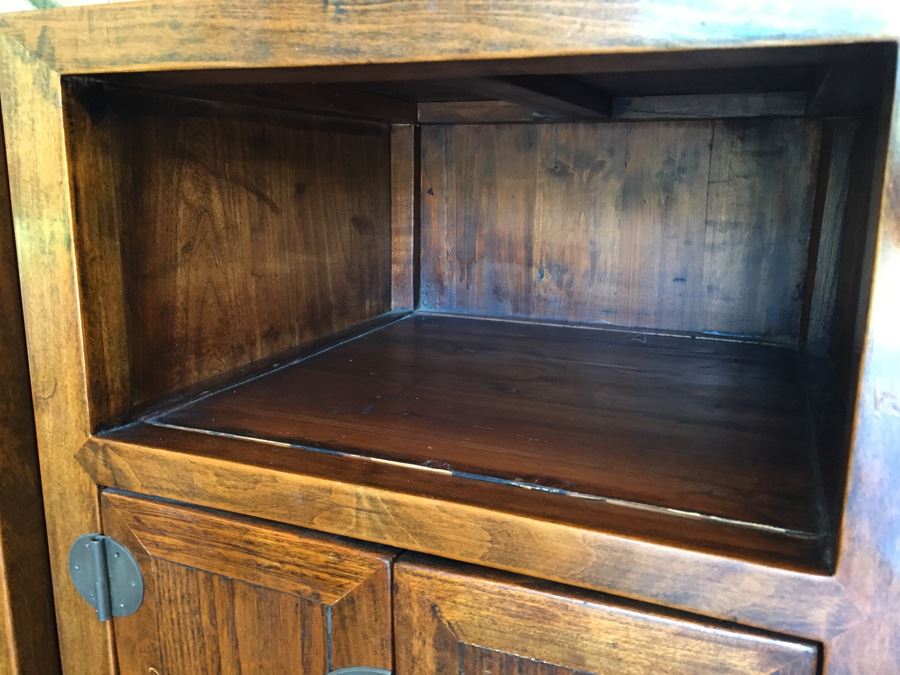 Pair Of Stunning Asian End Tables With Brass Hardware [Photo 8]