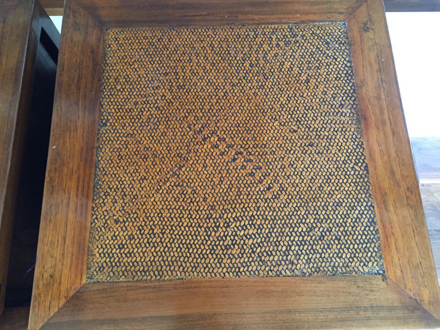Pair Of Stunning Asian End Tables With Brass Hardware [Photo 12]