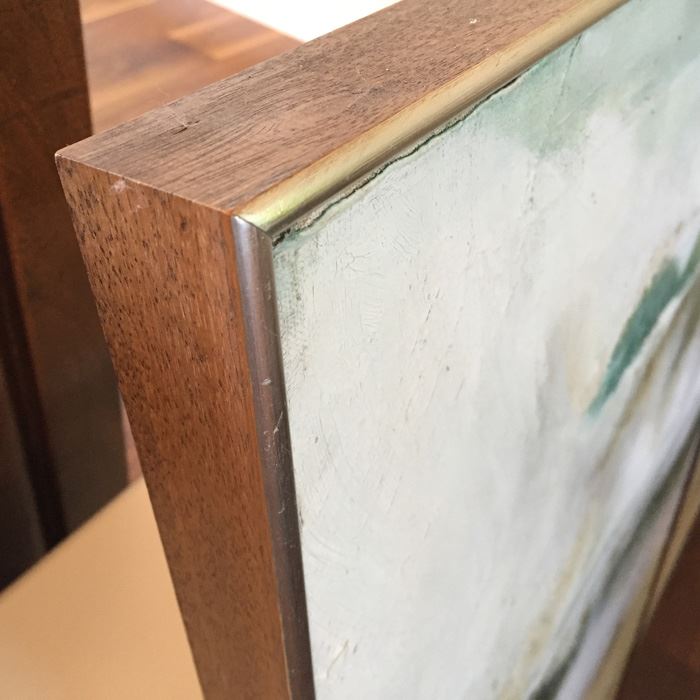 Large Three Panel Original Mid-Century Abstract Oil Painting Artist Signed [Photo 9]