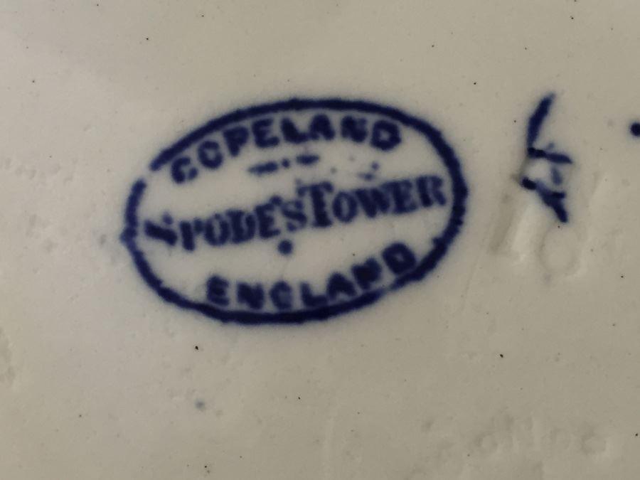 Impressive Spode's Tower Copeland England Large Serving Platter Flo Flow Blue [Photo 14]