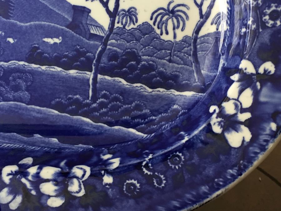 Impressive Spode's Tower Copeland England Large Serving Platter Flo Flow Blue [Photo 11]