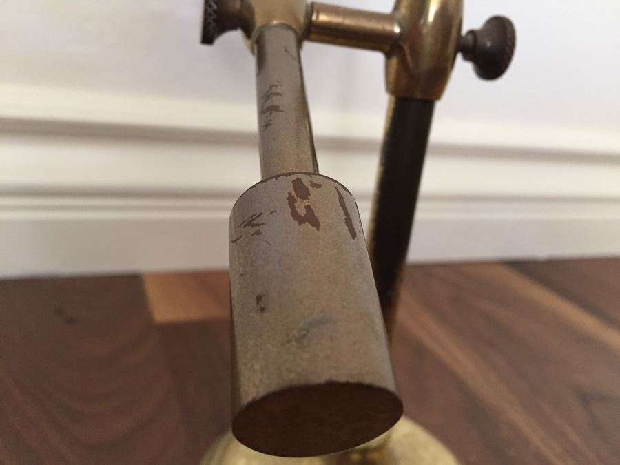 Vintage Brass Stand With Adjustable Magnifying Glass Signed [Photo 9]