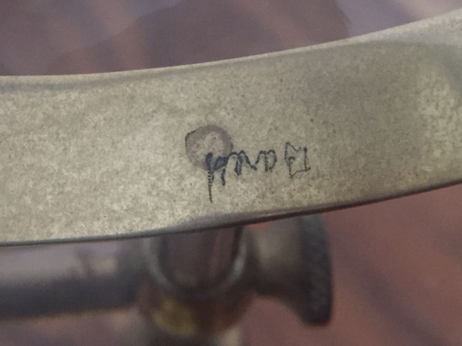 Vintage Brass Stand With Adjustable Magnifying Glass Signed [Photo 14]