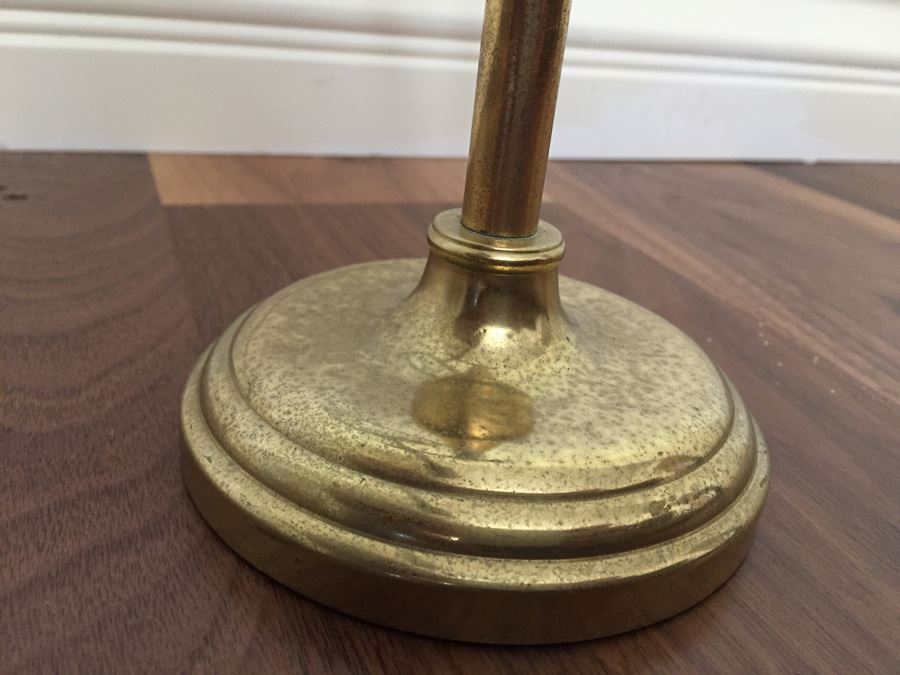 Vintage Brass Stand With Adjustable Magnifying Glass Signed [Photo 10]