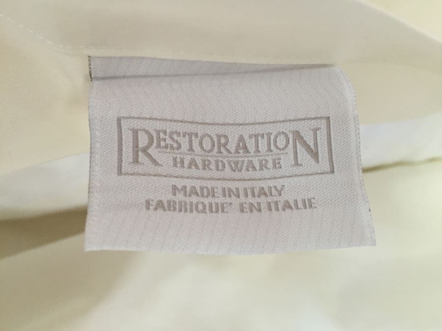 Restoration Hardware White And Black Queen Size Comforter, Two Pillow Cases And Skirt [Photo 3]