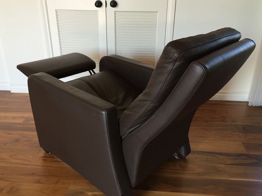 Maurice Villency Leather Recliner Chair Made In Italy [Photo 9]