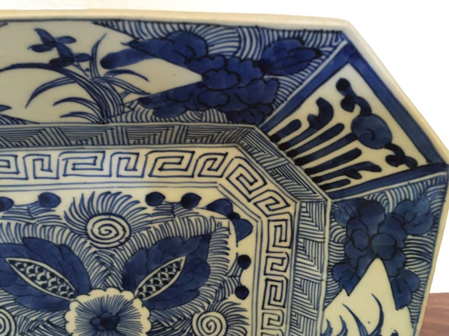 Stunning Blue And White Signed Pottery Bowl [Photo 5]