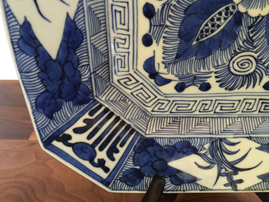 Stunning Blue And White Signed Pottery Bowl [Photo 8]