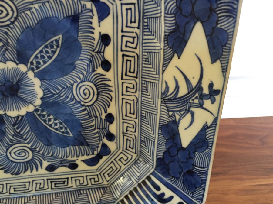 Stunning Blue And White Signed Pottery Bowl [Photo 6]