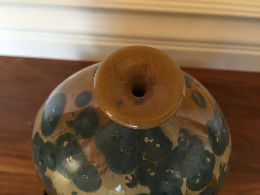 Vintage 1969 J. Feltman Art Pottery Crystalline With Stand [Photo 7]