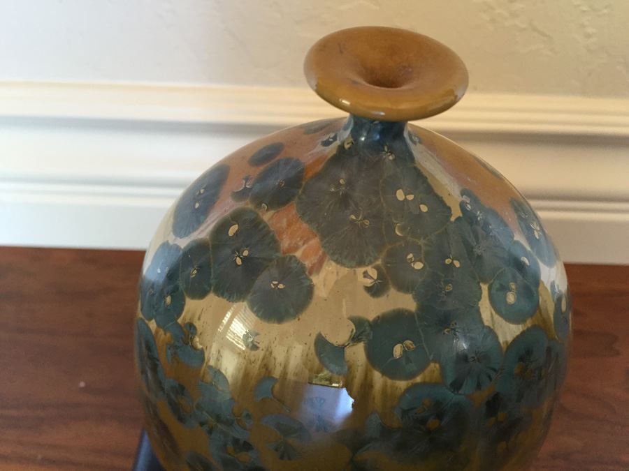 Vintage 1969 J. Feltman Art Pottery Crystalline With Stand [Photo 6]