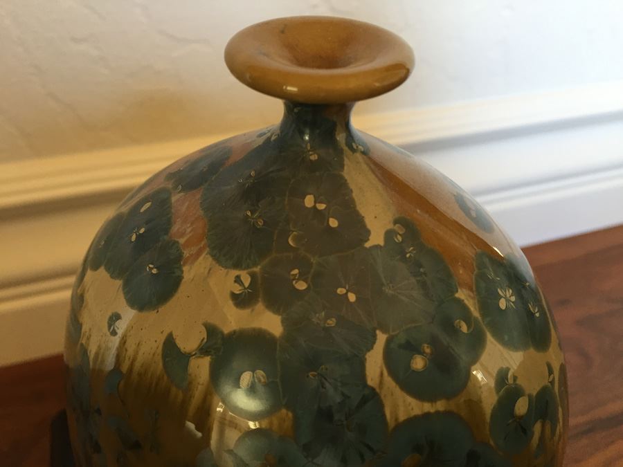 Vintage 1969 J. Feltman Art Pottery Crystalline With Stand [Photo 9]