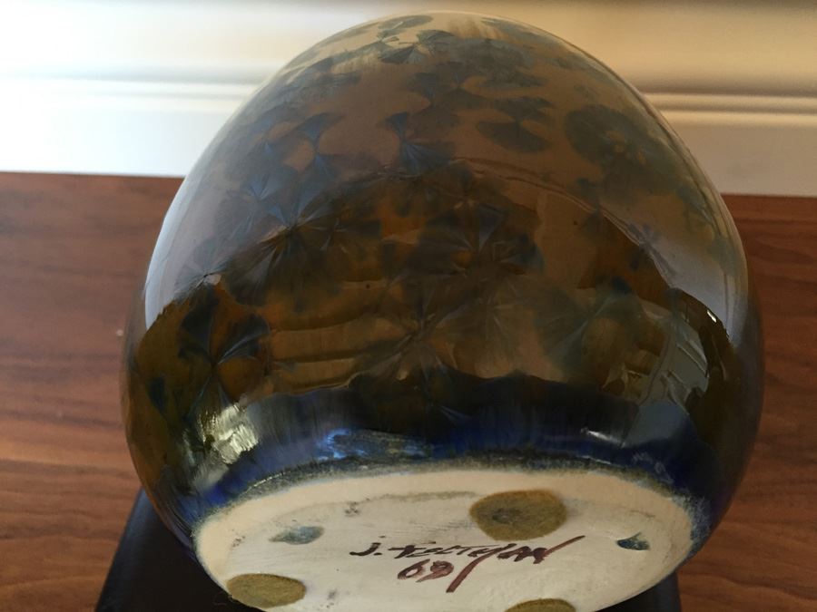 Vintage 1969 J. Feltman Art Pottery Crystalline With Stand [Photo 12]