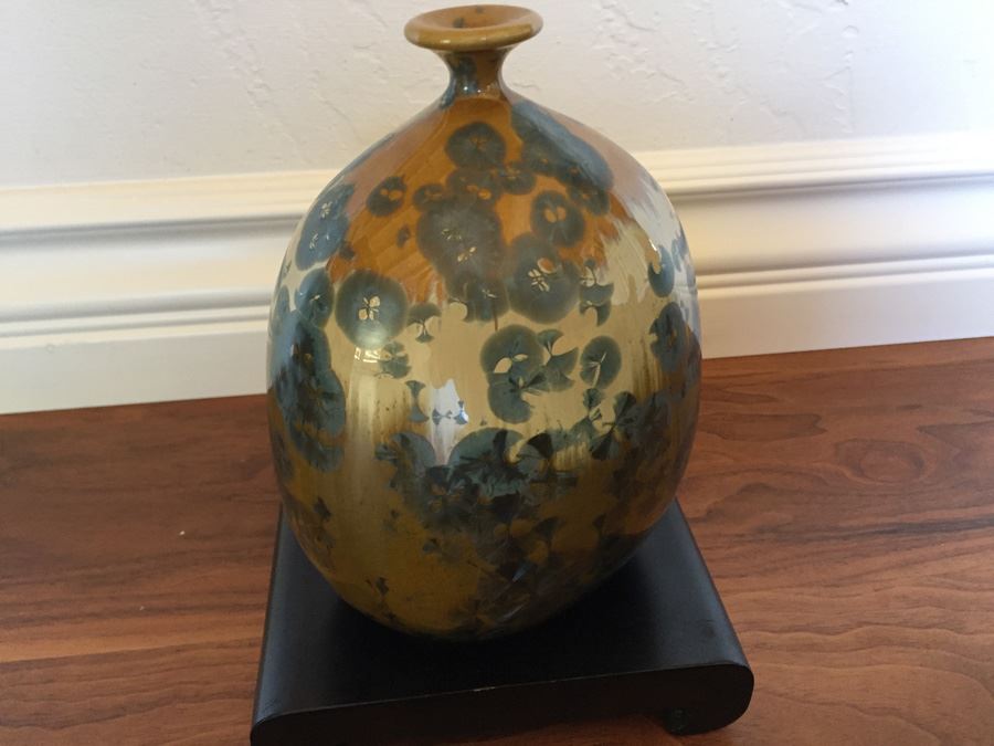 Vintage 1969 J. Feltman Art Pottery Crystalline With Stand [Photo 10]