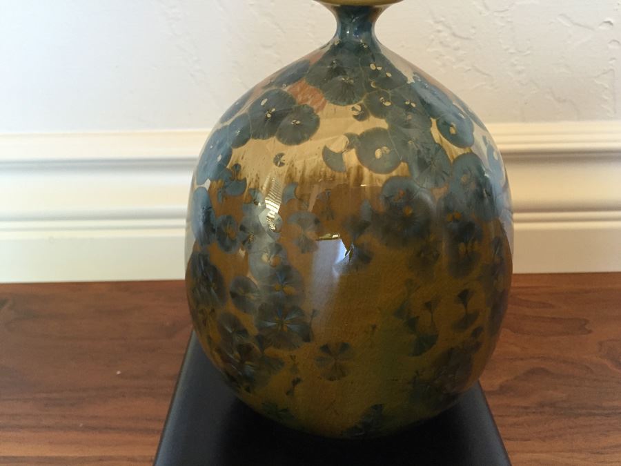 Vintage 1969 J. Feltman Art Pottery Crystalline With Stand [Photo 5]