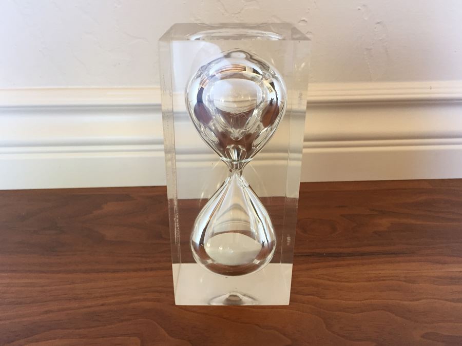 Large Lucite Hourglass