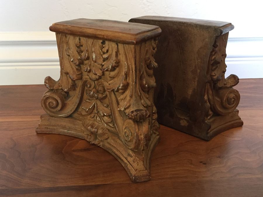 Pair Of Detailed Ornate Designer Bookends