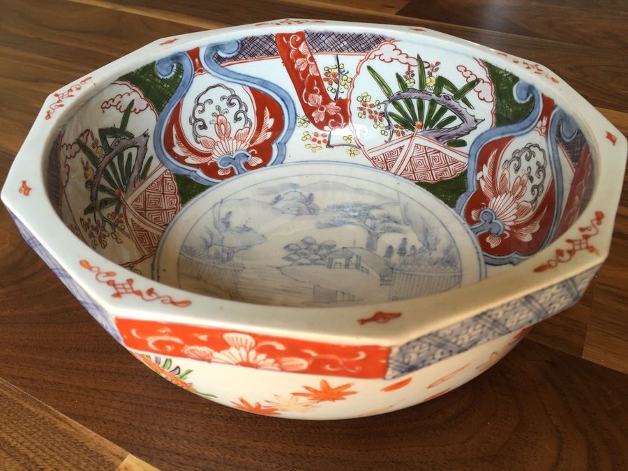 Stunning Vintage Asian Bowl With Landscape Scene