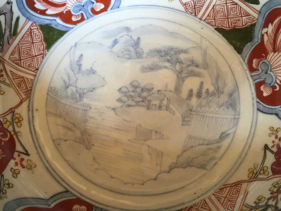 Stunning Vintage Asian Bowl With Landscape Scene [Photo 2]